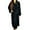 Black, variant on FASCIINO Women's Full Length Shawl Collar Velour Microfiber Fleece Bathrobe Spa Robe