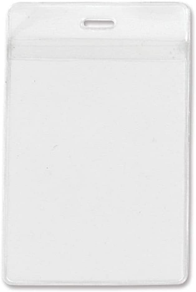 25 Pack - Clear 3 X 4 Badge Holder w/ 2 Pockets - Heavy Duty Vertical Vinyl ID Card Protector Sleeves w/Front & Back Window Pouches for Two I’d - Trade Show, Immunization Card & More by Specialist ID