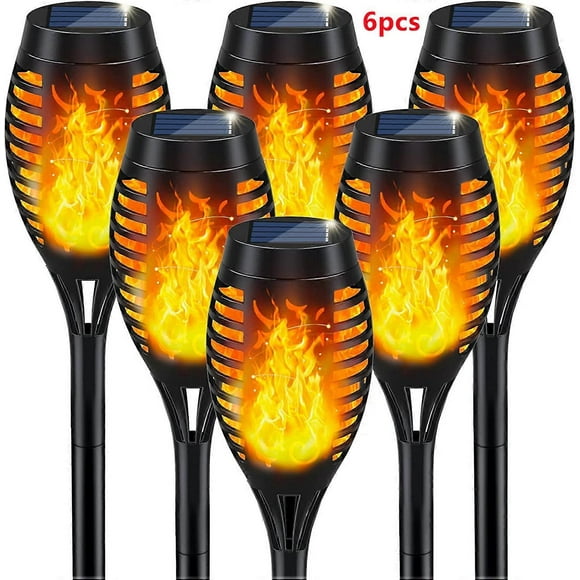 Solar Outdoor Lights, Solar Tiki Torches with Flickering Flame for Garden Decor, Solar Garden Lights, Waterproof Solar Powered Outdoor Lights, LED To