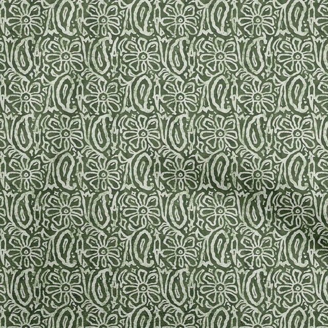 oneOone Velvet Green Fabric Aian Batik Craft Projects Decor Fabric Printed By The Yard 58 Inch Wide