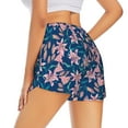 thumbnail image 3 of Xecao's Lilies Flowers for a double-layer running short for women, perfect for gym, tennis, and more, featuring a convenient pocket., 3 of 9