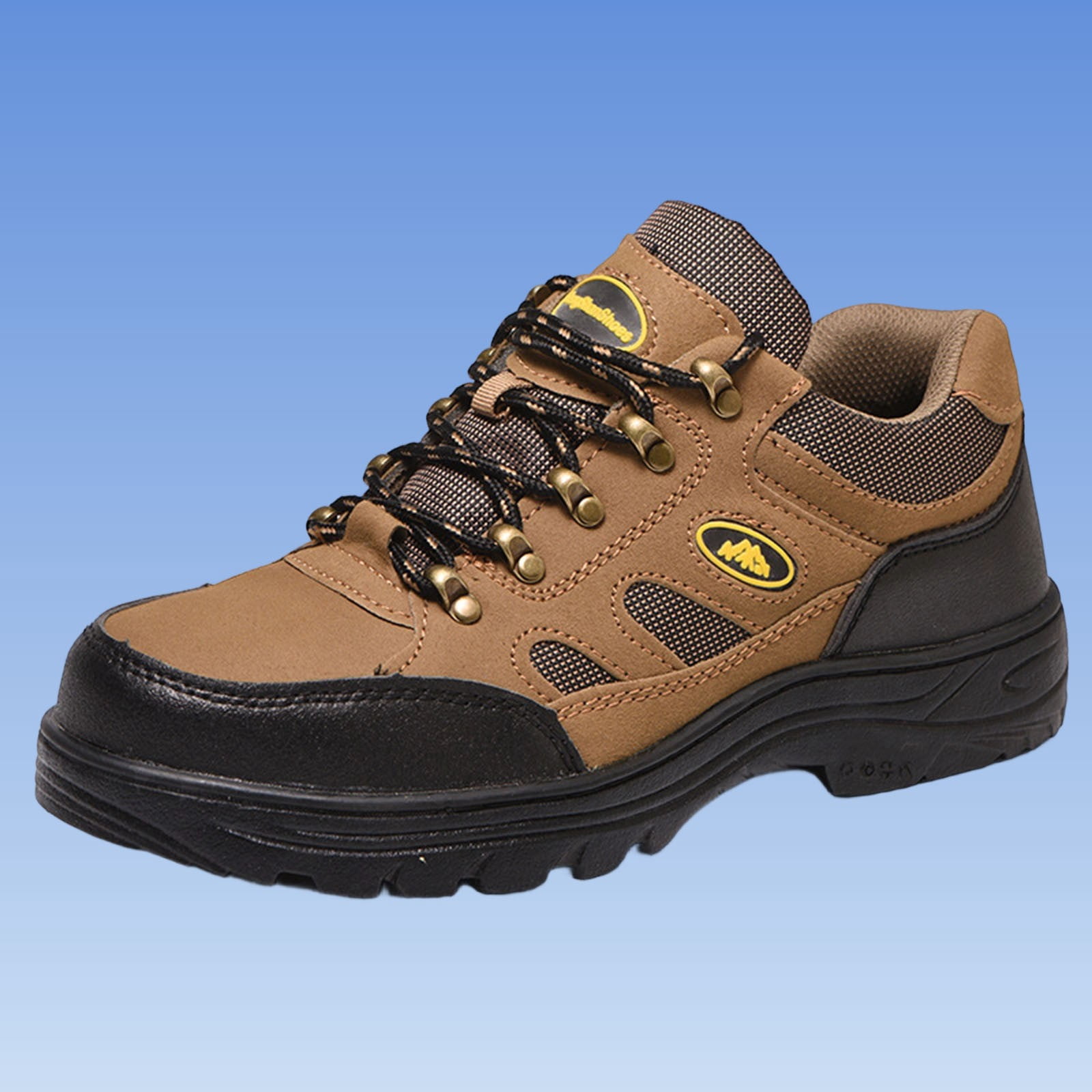 Womens Hiking Boots Low Top Non Slip Trail Shoes Breathable Lightweight Comfortable Walking Sneakers Durable Rubber Outsole Yellow,Size 6