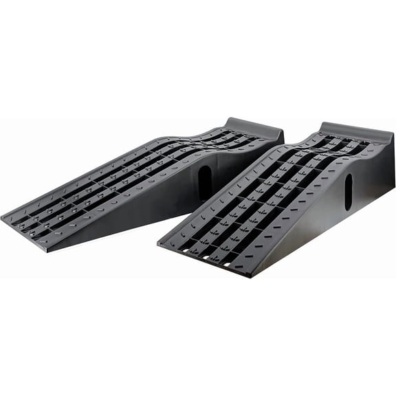 50515 6.25" Lift Car Ramps, 2-Pack – 13,000lb GVW, Deep Grooved Surface for Stable Tire Placement, Heavy-Duty, Black