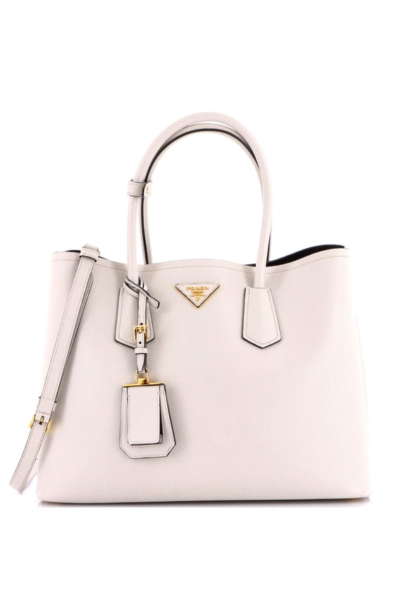 Pre-Owned Cuir Double Tote Saffiano Leather Large By Rebag