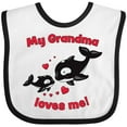 thumbnail image 3 of Inktastic My Grandma Loves Me Orca Family Boys or Girls Baby Bib, 3 of 4