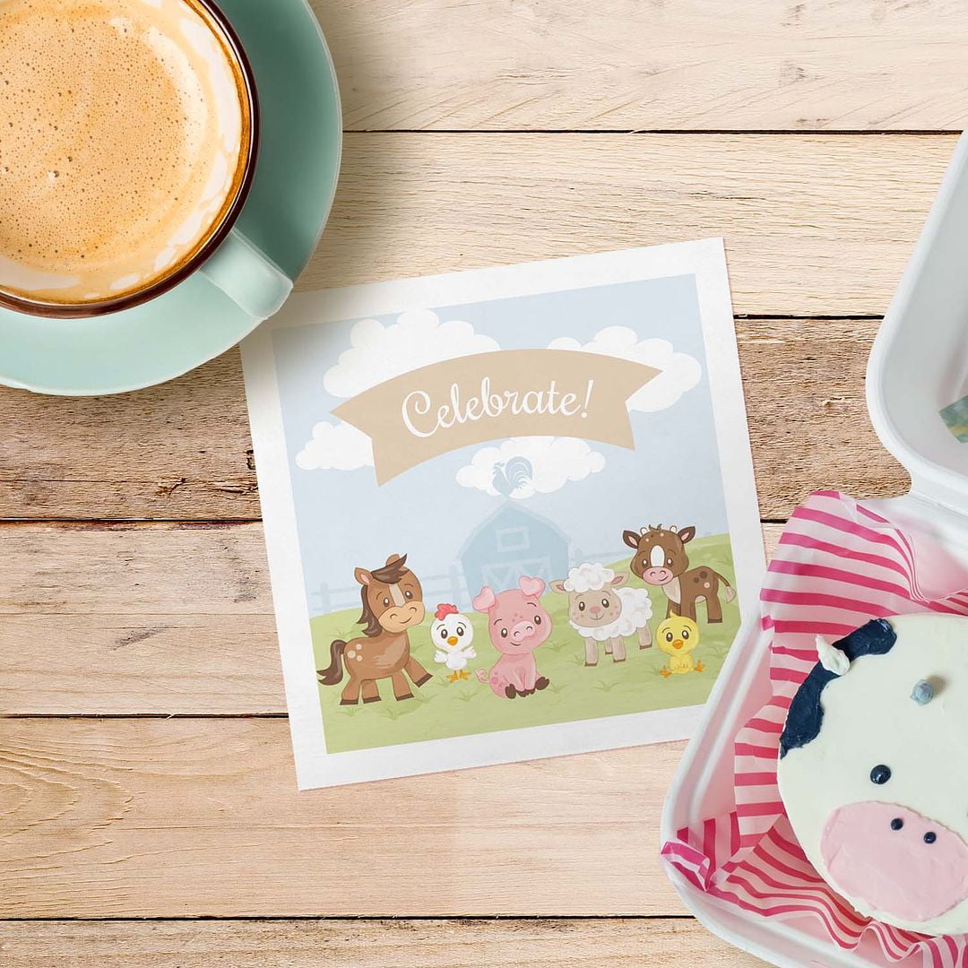 Canopy Street Barnyard Celebrate Beverage Napkins - Thumbnail 3