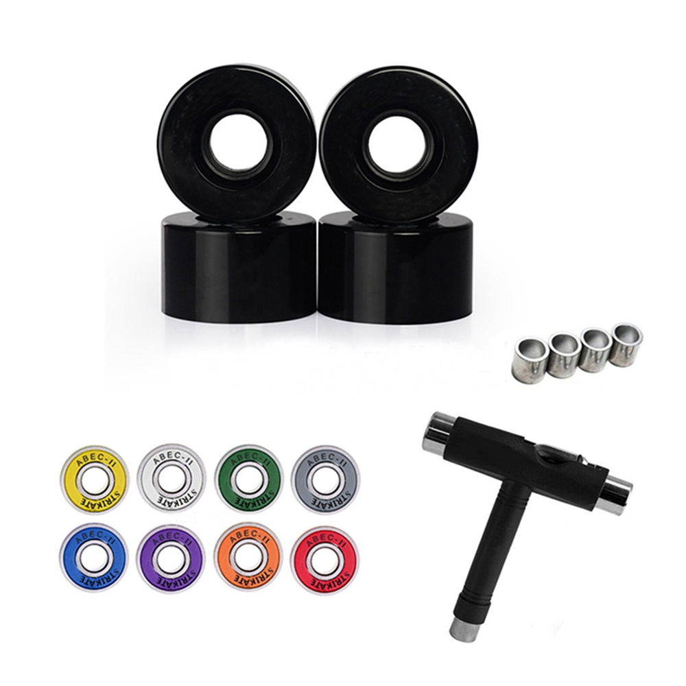 Jrpzcv 4PCS City Run Freestyle Skateboard Wheels 56mm with 8Pcs ABEC 11