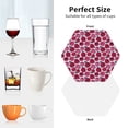 thumbnail image 6 of Fuzoiu Rose Flowers Print Leather Coasters Set,Drink Coasters Set of 4,for Tabletop Protection, Durable PVC Coasters,Home Décor and Housewarming Gift-Hexagon, 6 of 6