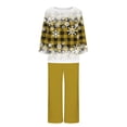 thumbnail image 5 of Pisexur Pyjama de Noël pour Femmes Ensemble Deux Pièces Tendance des Fêtes Imprimé Flocon de Neige Pyjamas de Noël Décontractés Manches Longues Col Rond Hauts Pantalons de Pyjama Tenue de Nuit, 5 of 5