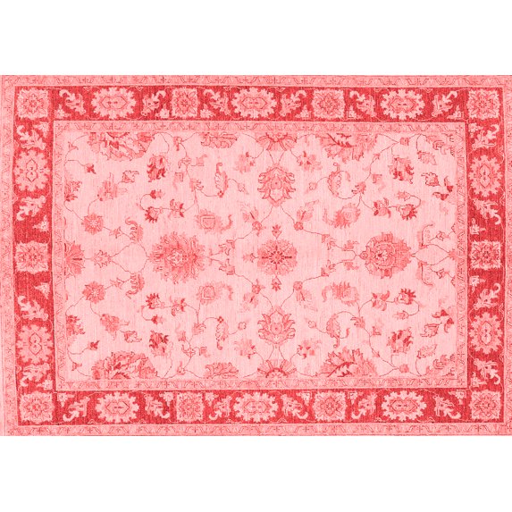 Ahgly Company Indoor Rectangle Oriental Red Traditional Area Rugs, 7' x 9'
