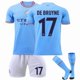 thumbnail image 1 of 22/23 Manchester City Home Kids Football Shirt Training Suits / ZX DE BRUYNE 17, 1 of 1