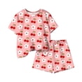 thumbnail image 4 of Eltusu Girls Outfit Sets, Elastic Waistband Printed 2PC Short Sleeve Summer Clothes Sets Pink Size 10-12 T, 4 of 6