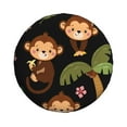 thumbnail image 2 of Balery Monkeys Swinging From Palmstire Cover Waterproof Dust-Proof, Universal Spare Wheel Tire Cover For Trailer, Rv, Suv Truck And Vehicle Camper Accessories-14 Inch, 2 of 9