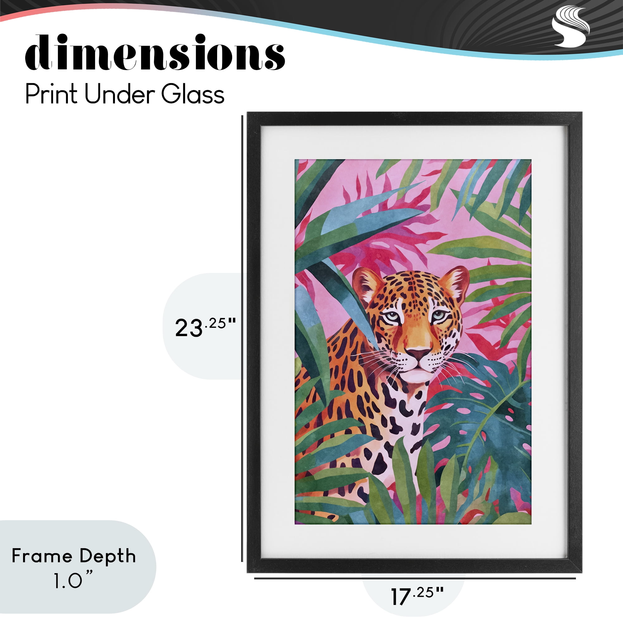 Stupell Industries Wild At Heart Leopard Black Framed Print Under Glass, design by Andrea Haase