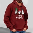 thumbnail image 2 of qelini Christmas Hoodies for Men Oversized Long Sleeve Pullover Dwarf Print Drawstring Hooded Sweatshirts Holiday Tops, 2 of 4