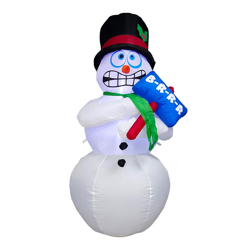 Inflatable Shivering Snowman LED Lights BRR Sign 6" Frosty Christmas Yard Decor 