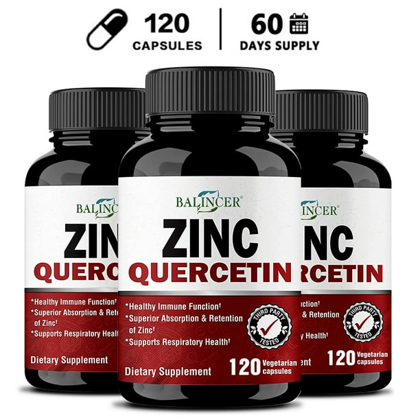 Zinc Quercetin, Dietary Supplements, 60/120 Vegetarian Capsules