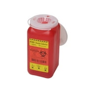 Becton Dickinson Sharps Container 1-Piece 7-3/4 H X 3-3/4 W X 3-3/4 D Inch 1.4 Quart Red Funnel Lid, 305557 - EACH