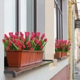 thumbnail image 4 of Morttic 8 Pcs Tulips Artificial Flowers for Outdoors, Fake Plants Faux Plastic Silk Floral Arrangement for Home Indoor Outside Table Vase Garden Spring Decor, 4 of 6