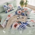 thumbnail image 4 of Juego de edredón Luxudecor Floral Queen Size 7 piezas, color verde, 4 of 7