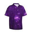 thumbnail image 2 of Abstract Purple Landscape Men's 3d Print Casual Button Down Shirts, Novelty Hawaiian Short Sleeves Xl, 2 of 8