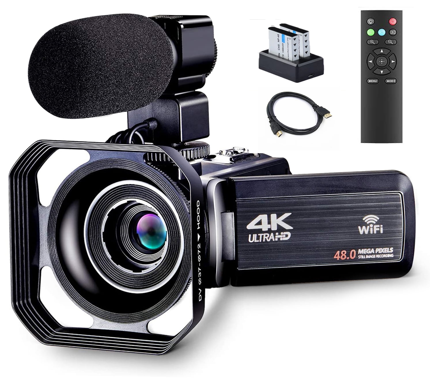 Statistical Agricultural Upward 4K Camcorder Vlogging Camera for Youtube Ultra HD 4K 48MP Video Camera with  Microphone & Remote Control Wifi Digital Camera 3.0" IPS Touch Flip Screen  - Walmart.com