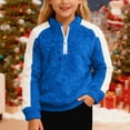 thumbnail image 5 of Warm and cozy hoodies for kids are here just in time for the holiday season! Featuring adorable patchwork designs, these versatile pullovers are for both boys and girls.,150,Blue, 5 of 9