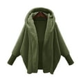 thumbnail image 3 of Honeeladyy Cardigan Fleece Hoodies for Women Casual Winter Warm Hooded Jacket Outwear Coat Army Green XL, 3 of 6