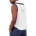 thumbnail image 5 of JoveMarine Men's Casual Color-Block Sports Tank Top, Hooded Sleeveless T-Shirt with Muscle Cut, Lightweight Breathable for Gym Workout Running and Summer Outdoor Activities White M, 5 of 5