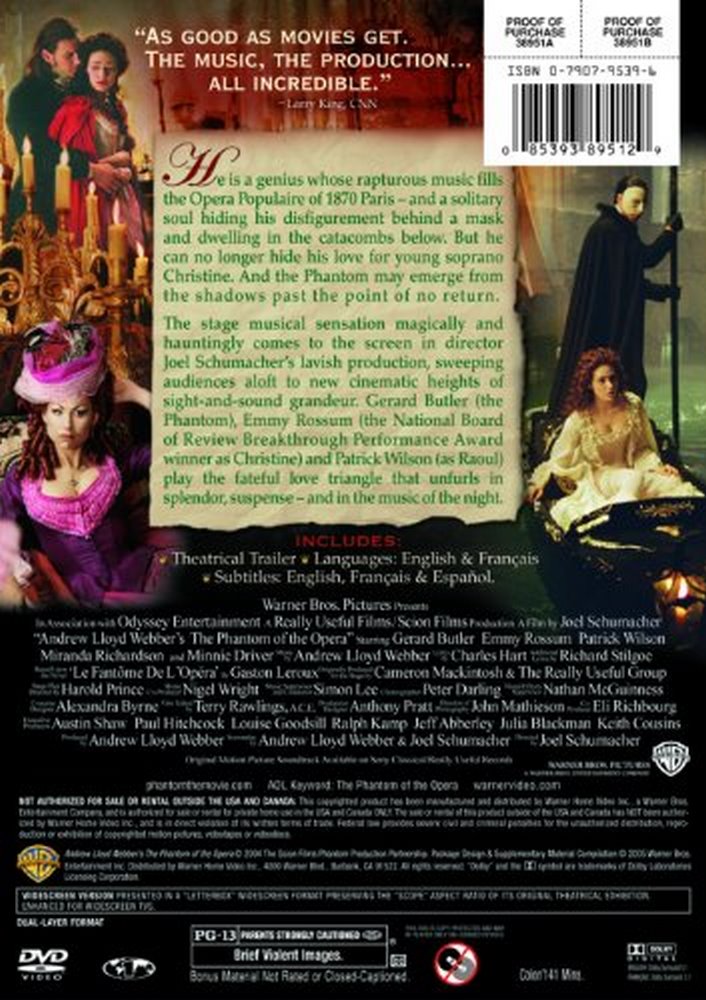 The Phantom of the Opera (DVD), Warner Home Video, Music & Performance - image 2 of 2