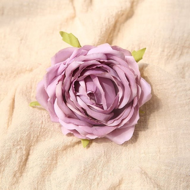 Cabeza de flor de rosa de tela de seda, flor artificial, flor artificial, decoración del hogar para bodas, disfraces