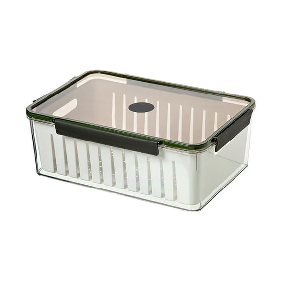 Hiroekza Extra-Large Airtight Food Storage Container with Removable Draining Basket - Dishwasher & Microwave Safe White