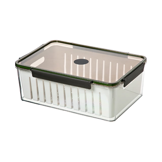 Ohufall Large Capacity Food Grade Draining Insert Sealed Fresh Keeping Box Can Be Used In Dishwashers And Microwave Ovens Food Storage Containers Freezer Safe Food Storage Containers