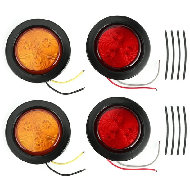 Lámpara Indicadora De Remolque 4pcs 2.5in LED Luz Indicadora Redonda 10V-30V Lámpara De Alto Brillo Para Camión Remolque Camión ANGGREK Otros Vehículos