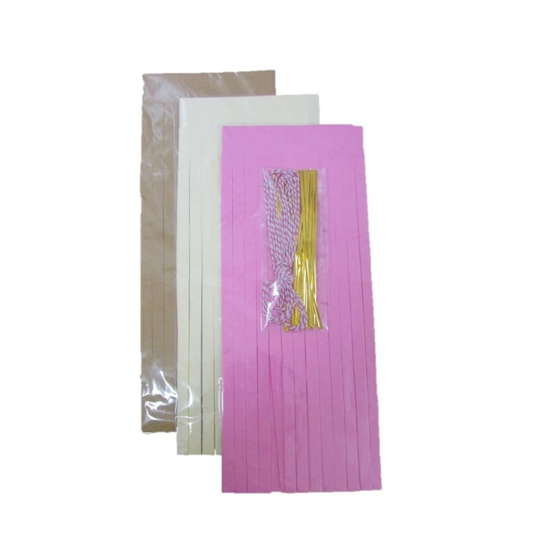 Metallic Pink / Gold Tissue Paper Tassel Garland Kit (15-Pack)