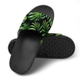 thumbnail image 4 of GZHJMY Stylish Slides for Women Men, Tropical Style Palm Leaves Black Background Soft Flexible Slip-on Sandals Slippers, 4 of 7