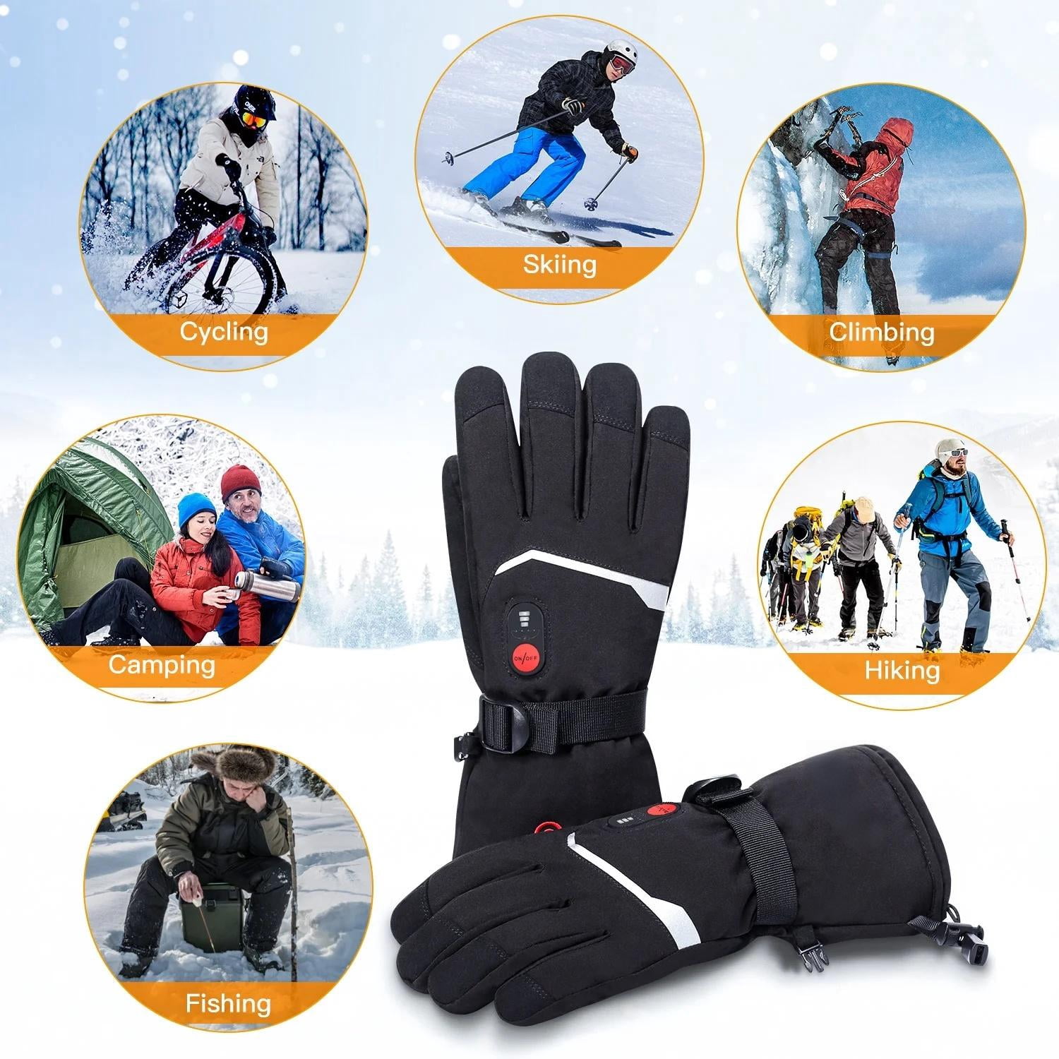 Savior Heat Heated Gloves for Men, Women7.4V Rechargeable Electric Heating Glove, Touchscreen Ski Gloves for Motorcycle, Fishing ,Riding