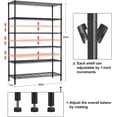thumbnail image 2 of 6-Tier Storage Shelves NSF Certified Wire Shelving Unit on Wheels Heavy Duty Metal Shelves Adjustable Steel Shelving 2100Lbs Capacity for Closet Pantry Basement- (18"x48"x82", Black), 2 of 6