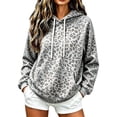 thumbnail image 2 of Gunia Women Hoodies Leopard Hooded Sweatshirt With Pocket Casual Cozy Oversized Top Warm Fleece Fall Winter Fashion Pullover Clothes, 2 of 4