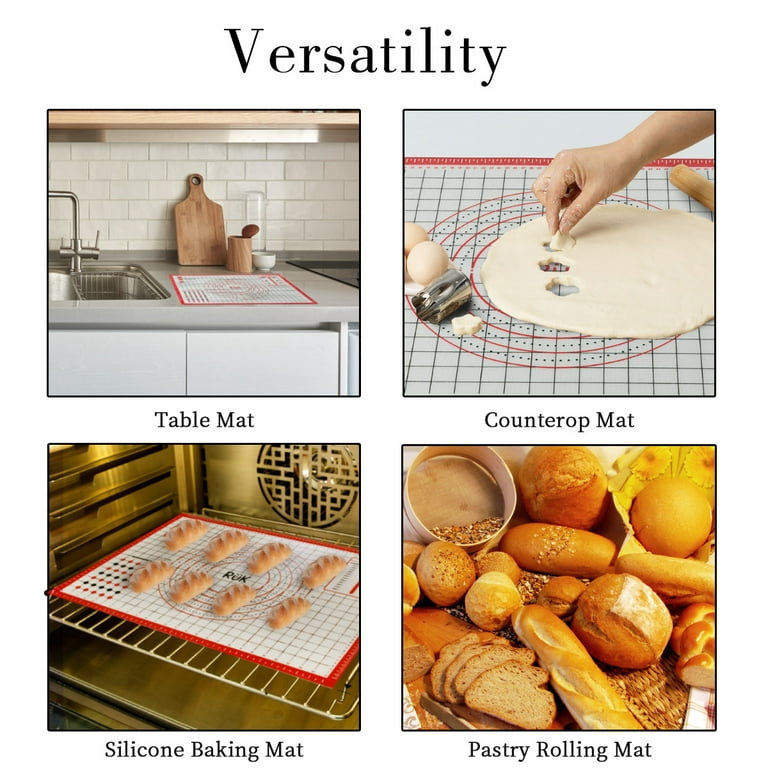 DANIA & DEAN Silicone Pastry Mat, 36 x 24 Extra Large Non Stick Baking Mat  with Measurement Non-slip Silicone Dough Rolling Mat for Making