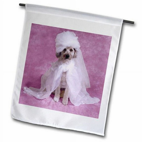 3dRose, Bride Dog Millie, 18 x 27 inch Garden Flag