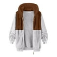 thumbnail image 5 of GrmtClth Fleece Jacket Men Trendy Fuzzy Sherpa Zip Up Hoodie Cozy Hooded Jacket Coats Long Sleeve Winter Thermal Outerwear for Cold Weather Light Brown M, 5 of 7