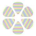 thumbnail image 6 of 6 Pack Pastel Rainbow Striped Guitar Picks In Leather Picks Holder For Bass Electric Acoustic Guitars, 6 of 7
