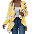 thumbnail image 2 of Ounisa Women's Open Front Cardigan Christmas Tree Snowman Snowflake Santa Claus Elkhorn Graphic Shirt with Pockets Long Sleeve Lightweight Coat, 2 of 7
