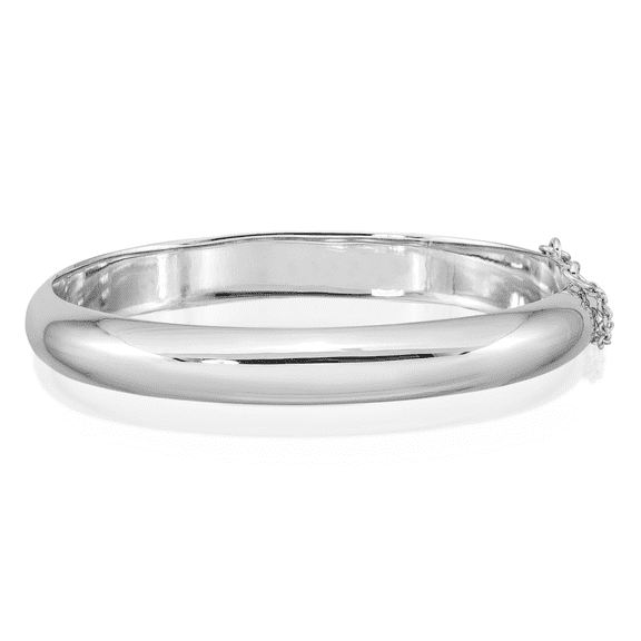 925 Sterling Silver 9mm Hinged Bangle Bracelet