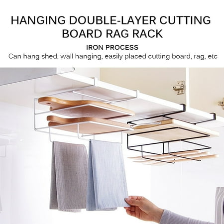 Onever Kitchen Cabinet Wall Hanging Cutting Board Frame Free Punching Wrought Iron Board Hanging Rack Home Cutting Board Rack Storage Walmart Canada