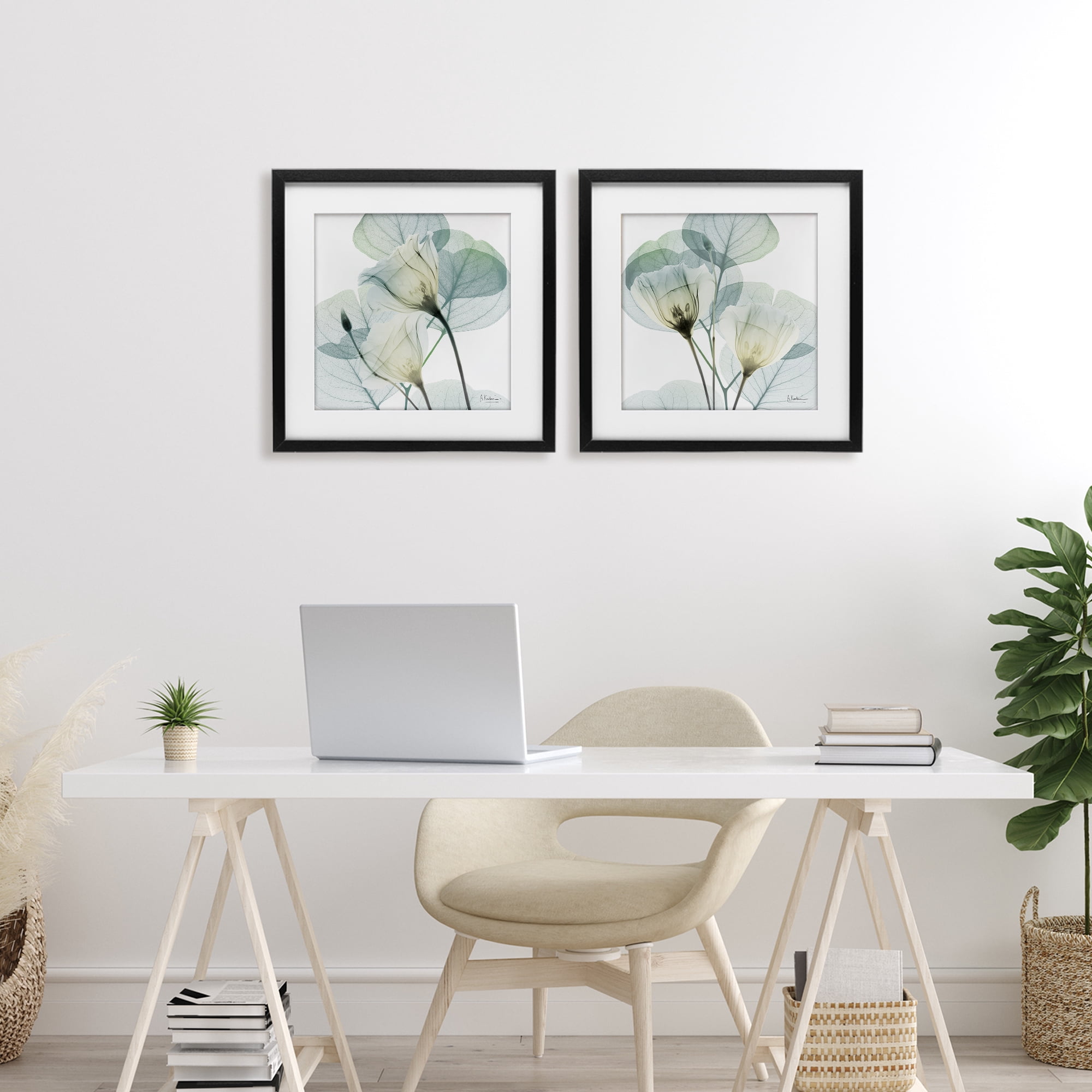 Stupell Industries Divine Fate Flowers 2 Piece Black Framed Print Under Glass Set, design by Albert Koetsier