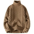 thumbnail image 2 of Chandails Décontractés à Manches Longues pour Hommes Automne Hiver Chauds en Tricot Chandail pour Hommes Col Roulé de Haute Qualité Chandails Couleur Unie 3TG-M, 2 of 5