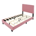 thumbnail image 3 of Better Home Products Nora Faux Leather Upholstered Twin Panel Bed in Pink, 3 of 6