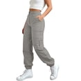 thumbnail image 4 of Sweatpants Women Cargo Pants for Women High Waisted Hiking Pants Baggy Stretchy Wide Leg Streetwear with 6, 4 of 6
